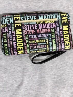 Steve Madden Multicolor Logo Wristlet - Black Strap